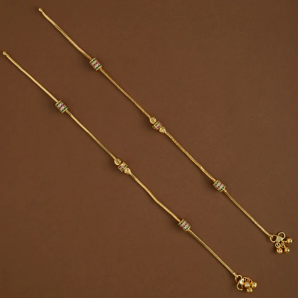 Antique Gold Plated Anklets - Stone
